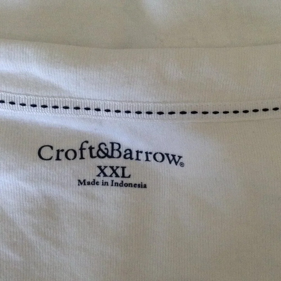 Croft & Barrow Women's Size XXL Top  Short Sleeve White Cotton T-Shirt - Picture 4 of 5